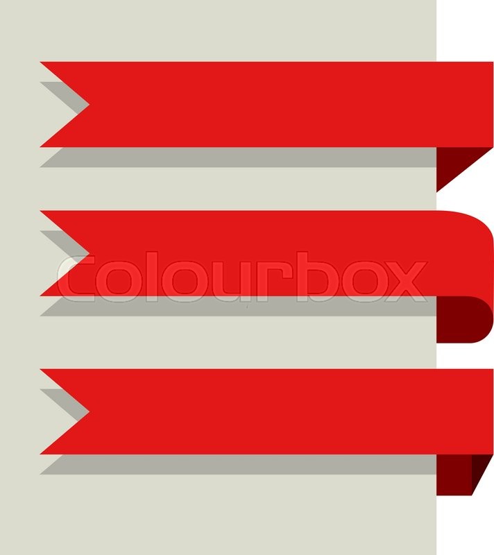 712x800 Flat Design Red Banners Vector Template Isolated On White