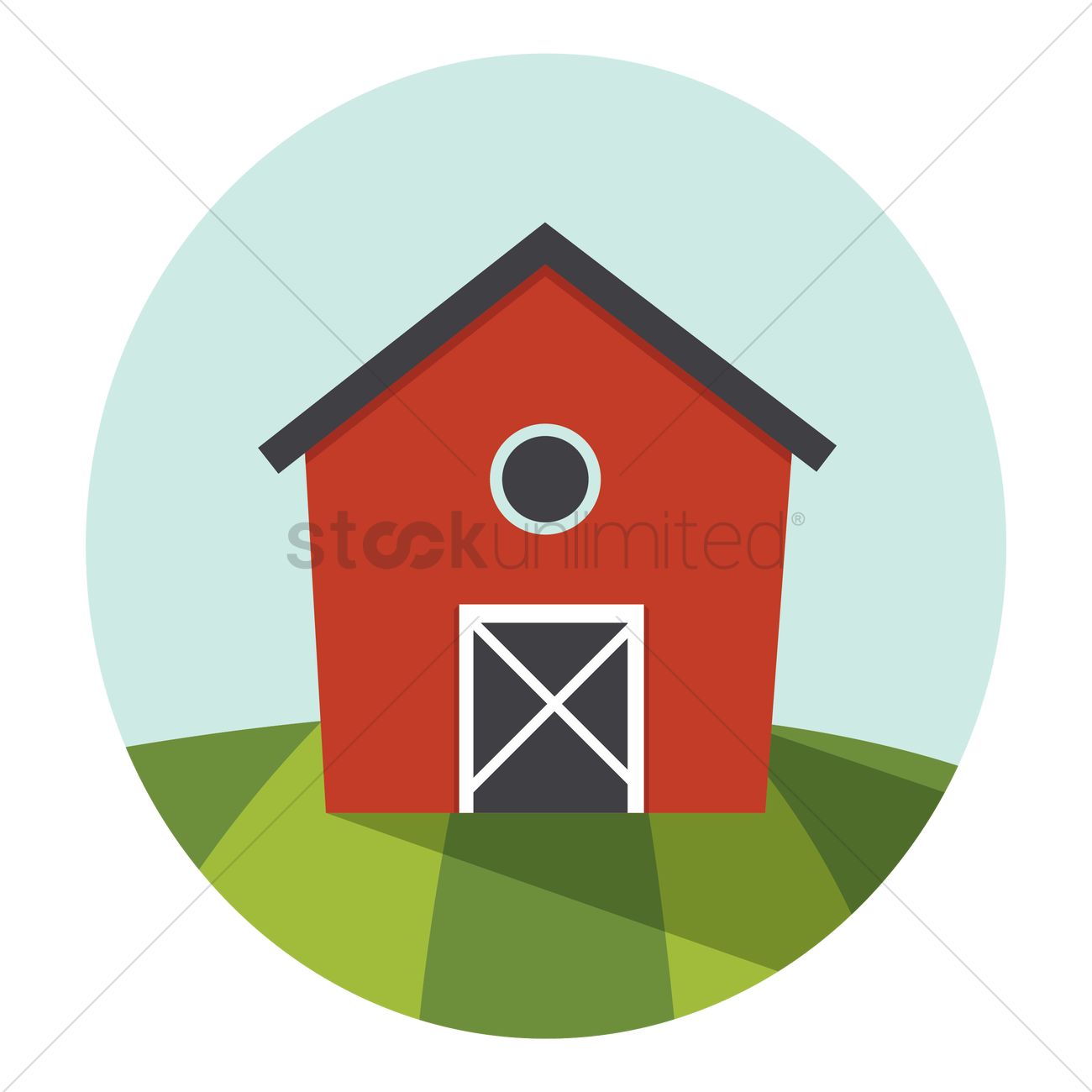 1300x1300 Free Red Barn House Vector Image