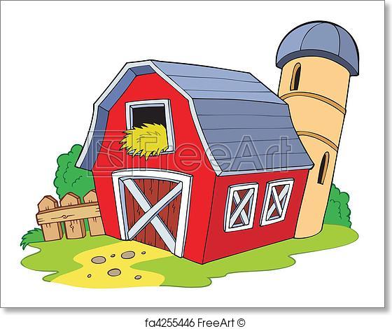 560x470 Free Art Print Of Cartoon Red Barn. Cartoon Red Barn