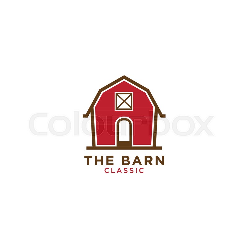 800x800 Illustration Of Red Barn Logo Design Template Stock Vector