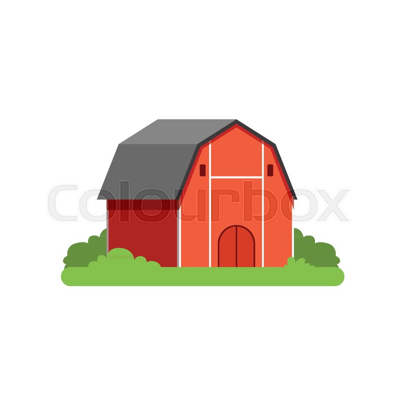 800x800 Red Barn, Farm Building, Countryside Life Object Vector