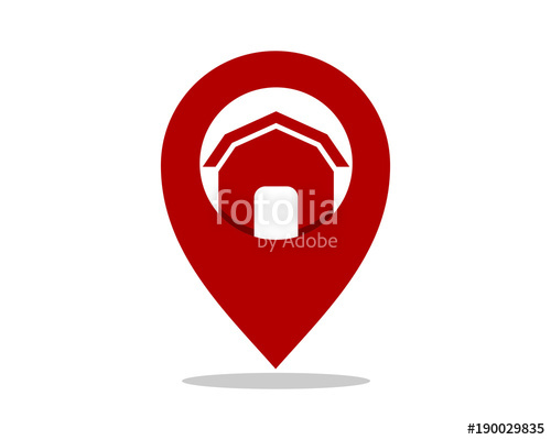 500x400 Red Barn Marker Pin Path Image Vector Icon Logo Stock Image And