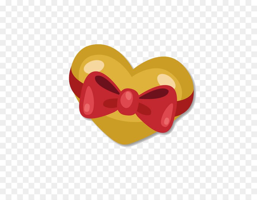 900x700 Golden Love Bow Vector Material Png Download