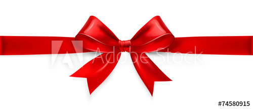 500x215 Red Bow. Vector