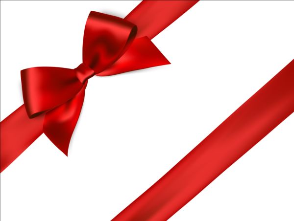 600x452 Shiny Red Ribbon Bows Vector Set 04 Free Download