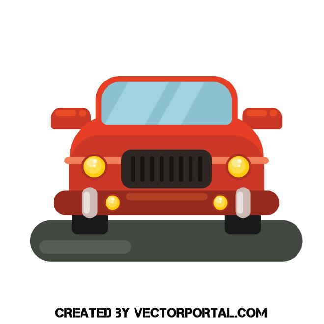 660x660 Old Red Car Vector Image