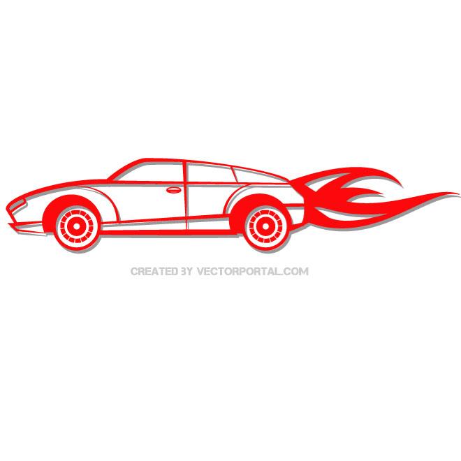 660x660 Red Car Vector Clip Art