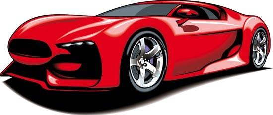 550x232 Red Sport Car Vector
