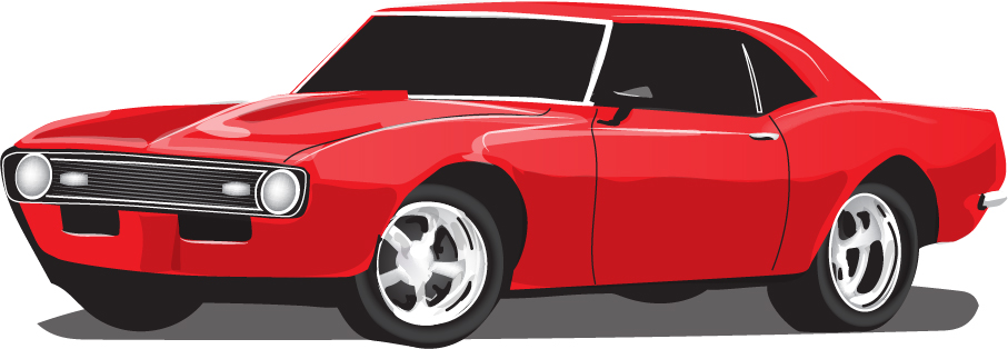 907x314 Red Vintage Car Vector Material 04 Free Download
