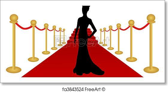 561x306 Free Art Print Of Woman Silhouette Red Carpet Vector. Vector