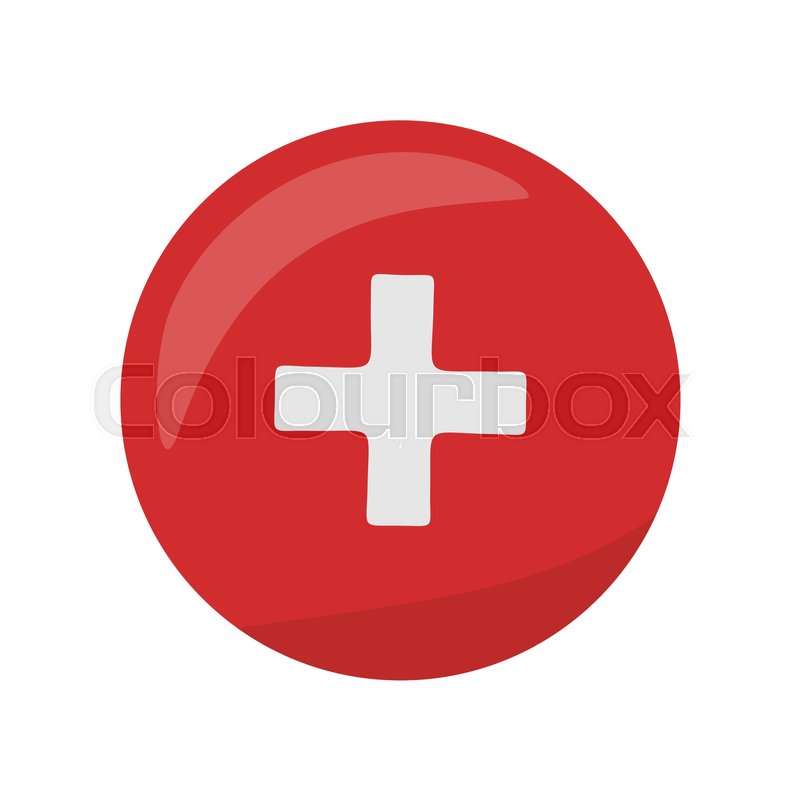 800x800 Red Cross Icon On The Button. First Medical Aid Ambulance Sign