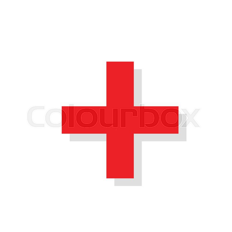 800x800 Red Cross On White Background Medical Flat Icon Vector