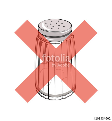 463x500 Vector Drawing Of A Salt Shaker With A Red Cross Stock Image And