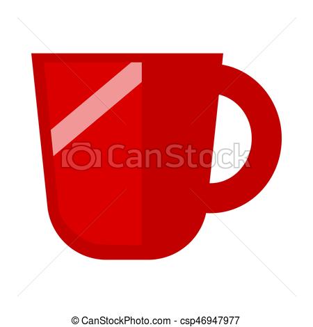 450x470 Minimalistic Red Mug. Vector Illustration Of Red Colored Big Cup
