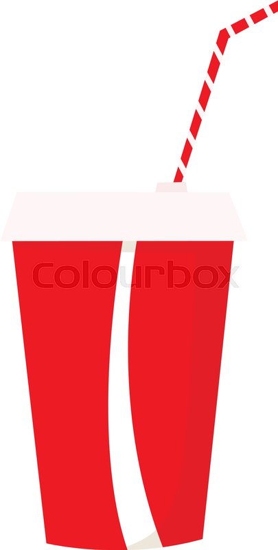 405x800 Paper Cup Icon. Paper Red Cups With Straws For Soda Or Cold