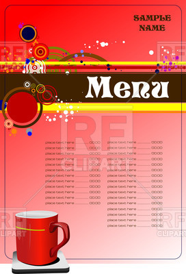 272x400 Restaurant (Cafe) Menu With Red Cup Vector Image Vector Artwork