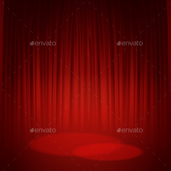 590x590 Theater Stage With Red Curtain. Vector By Vik Y Graphicriver