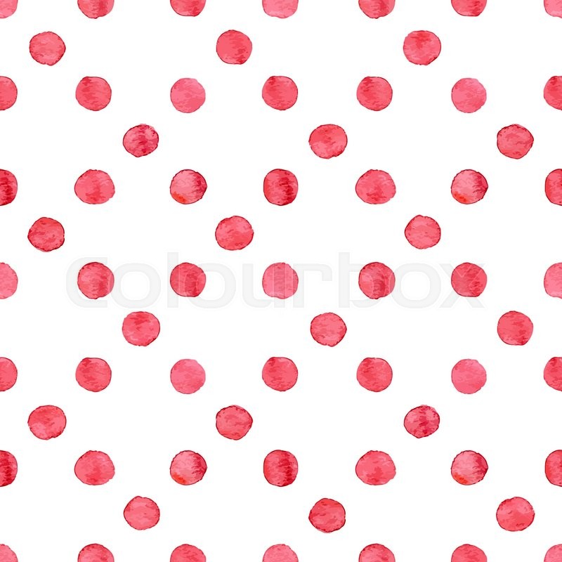 800x800 Seamless Hand Drawn Watercolor Pattern Made Of Round Red Dots