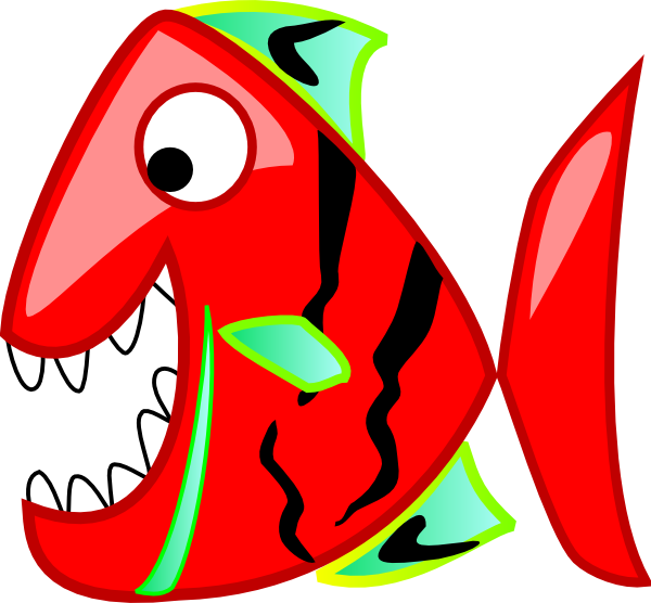 600x556 Red And Blue Fish Vector Royalty Free