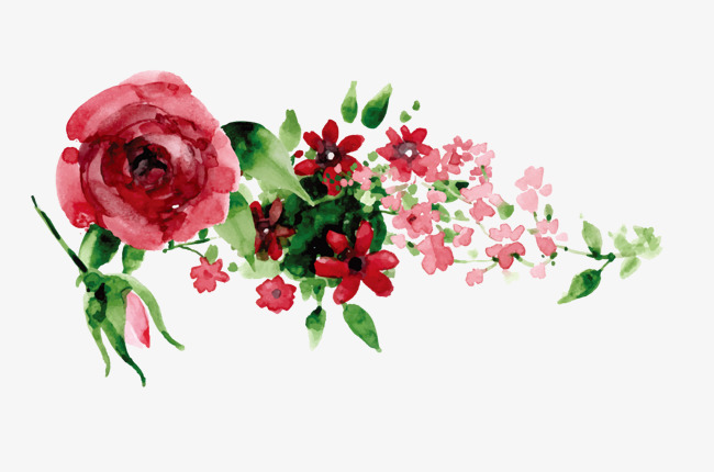 650x430 Hand Painted Red Flowers, Red Flowers, Vector Diagram, Background