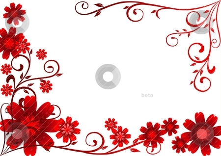 450x318 Red Flowers Ornament Stock Vector