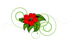 300x184 Red Wild Leaf Flower Vector Royalty Free Stock Image