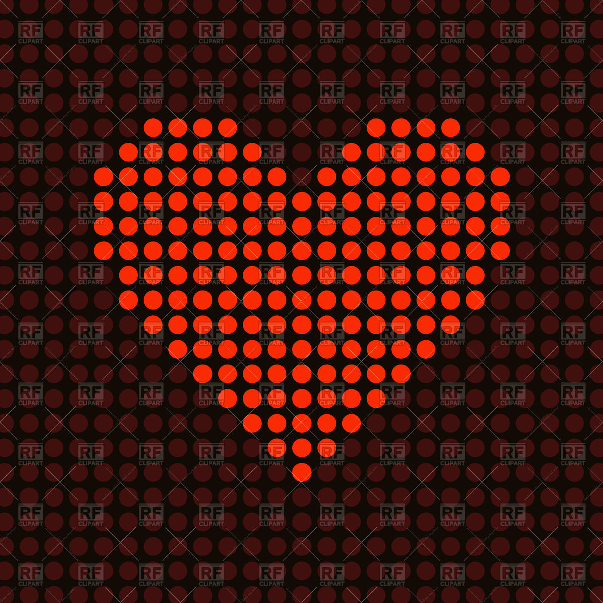 1200x1200 Red Heart Made Of Dots Vector Image Vector Artwork Of Signs