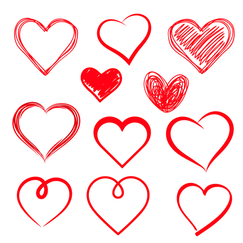 500x500 Red Heart Shapes Icons Vector Set 04 Free Download