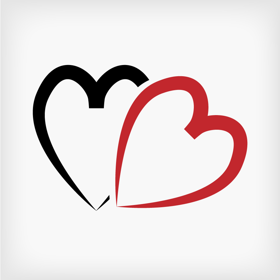 900x900 Black And Red Heart Vector 01