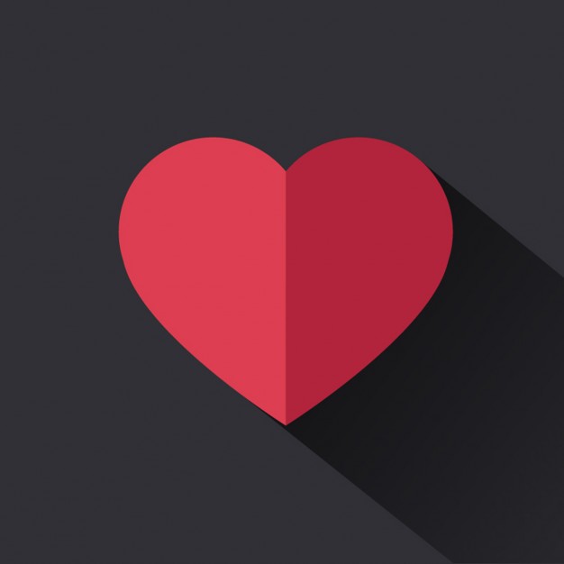 626x626 Flat Red Heart Vector Free Download