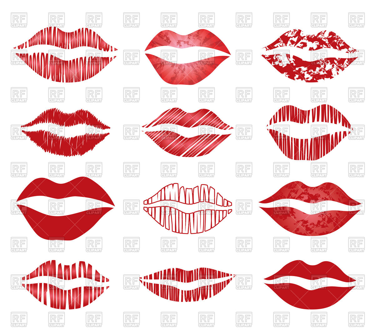 1200x1077 Set Of Red Lips Vector Image Vector Artwork Of Signs, Symbols
