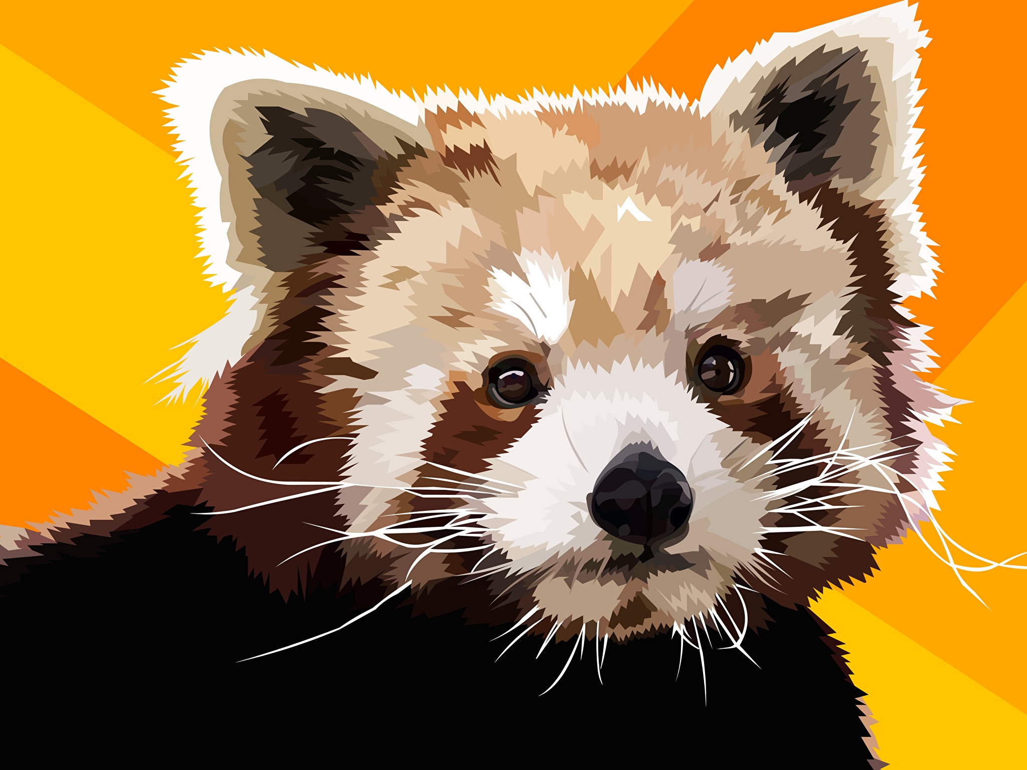 2048x1536 Image Red Panda Animals Painting Art Vector Graphics 2048x1536