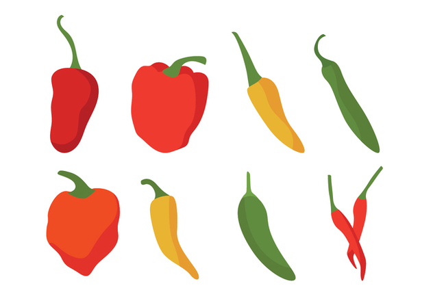 632x443 Different Chili Peppers Vector Set Free Vector Download 439335