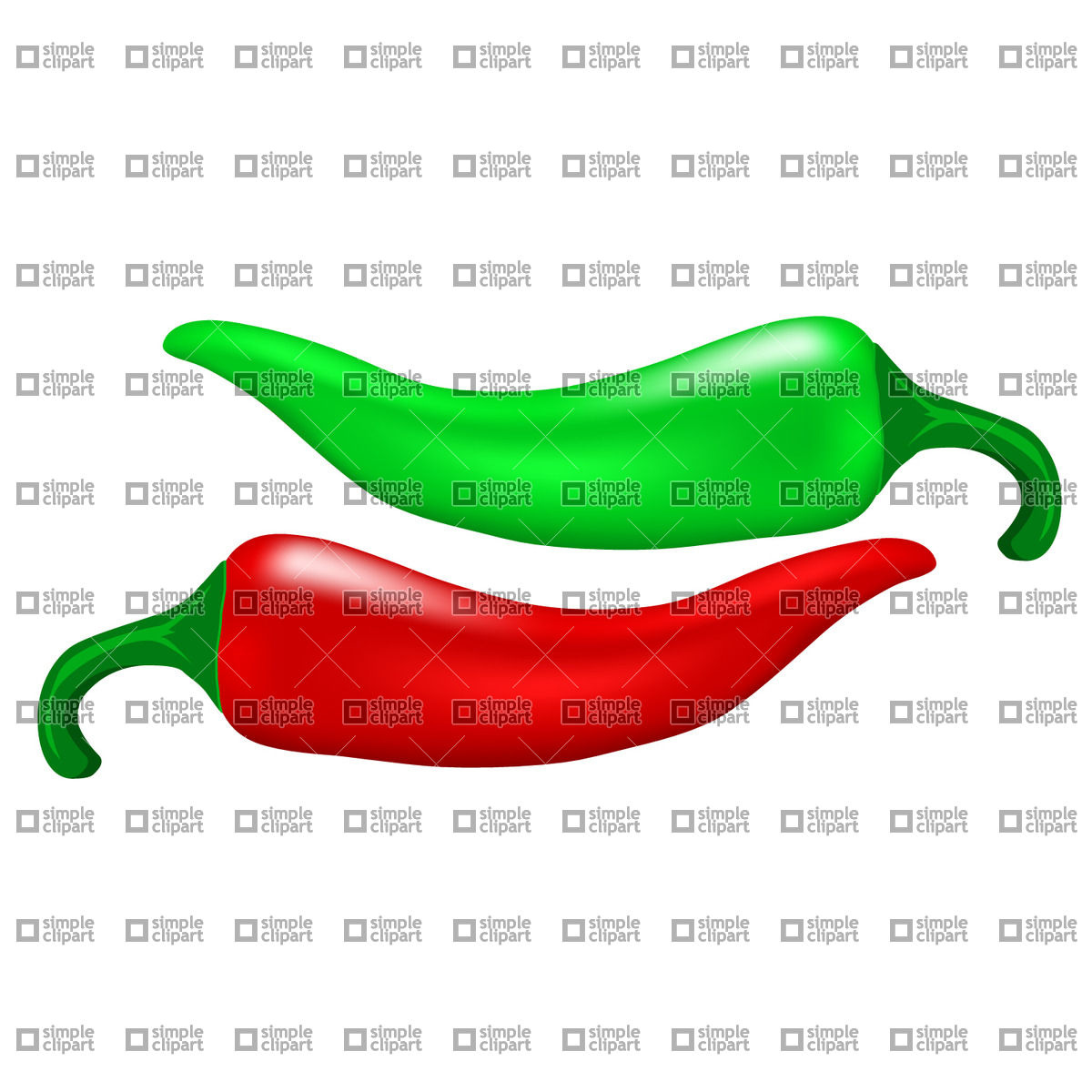 1200x1200 Red And Green Chili Pepper Vector Image