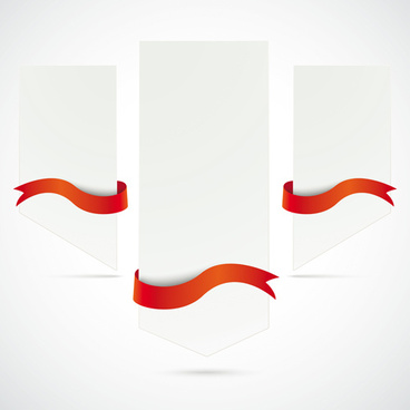 368x368 Blank Labels With Red Ribbon Vector Set Free Vector In