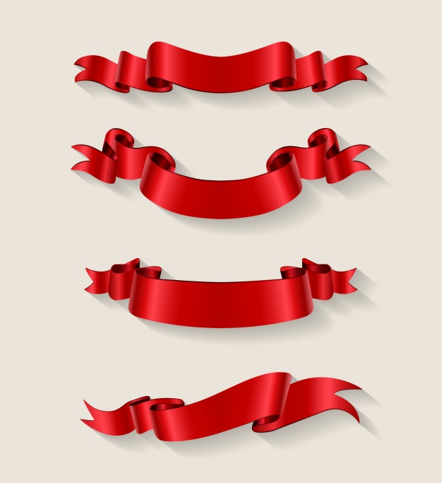 626x683 Red Ribbons Collection Vector Free Download