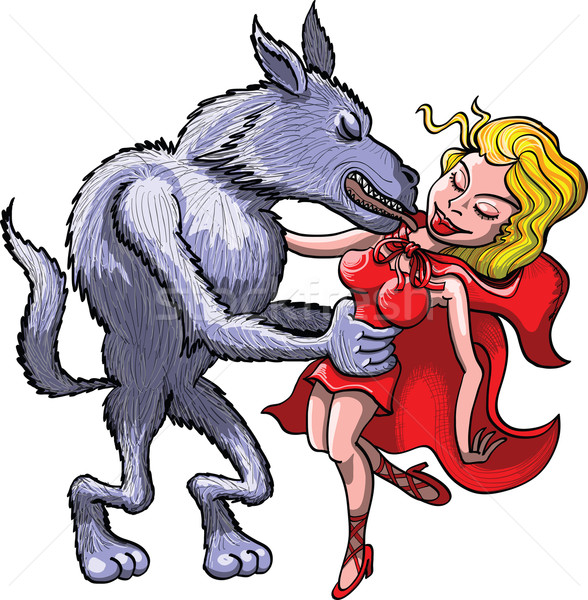 588x600 Wolf Kissing Red Riding Hood Vector Illustration Zooco ( 1563727