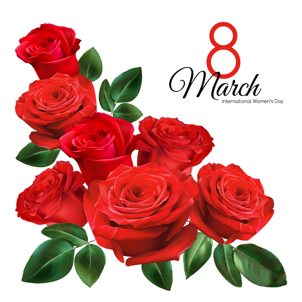 600x600 Mothers Day Card With Red Rose Vector 03 Free Download