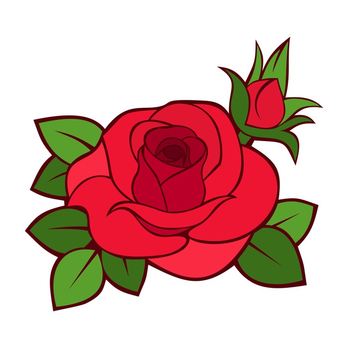 700x700 Red Rose. Vector Illustration. Wall Mural We Live To