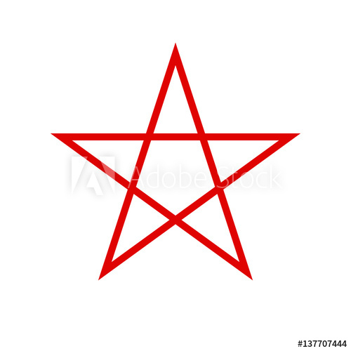 500x500 Pentagram Icon. Red Star. Vector.