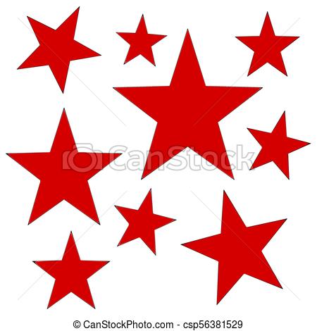 450x470 Red Stars. Red Five Pointed Stars For Design.