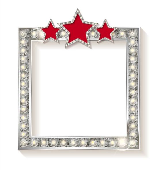 545x588 Silver Diamond Frame With Red Star Vector 02 Free Download