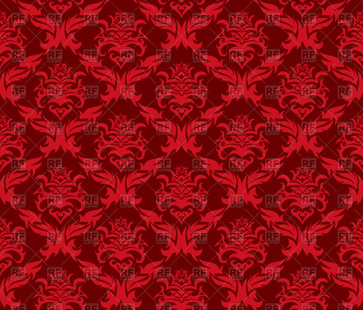 1200x1024 Old Red Wallpaper With Vintage Ornament Vector Image Vector