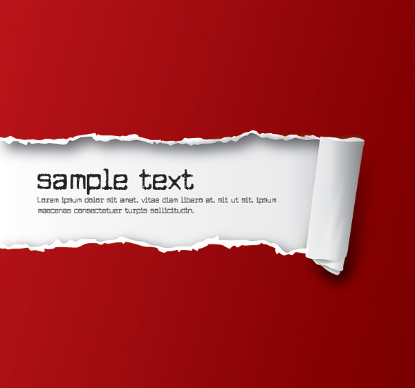 600x562 Ripped Paper Red Vector Graphic