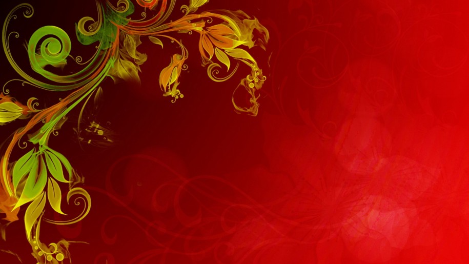 915x515 Floral Vector Red Background Hd