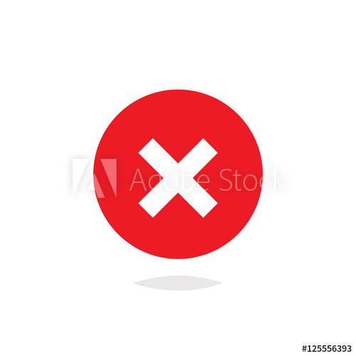 500x500 Red X Mark, Wrong,cancel,incorect,or Close Icon Vector Isolated
