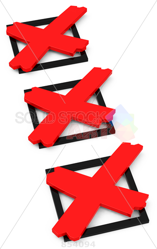 317x500 Stock Photo Of Three 3d Vector Black Tick Boxes With Red X Marks
