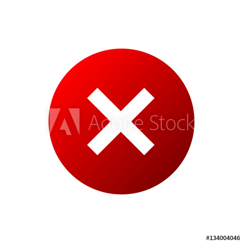 500x500 Cross Sign Element. Red X Icon Isolated On White Background. Mark