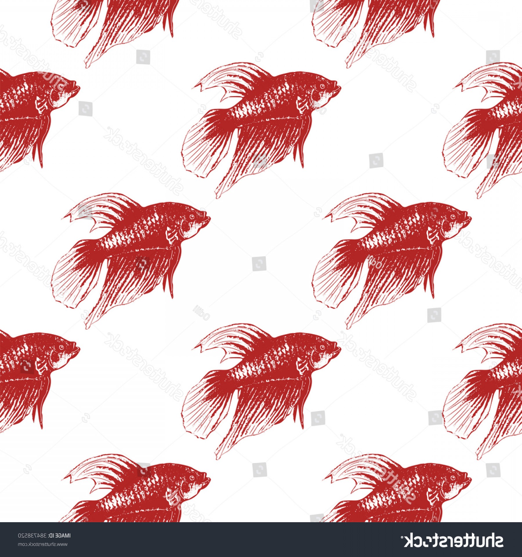 1800x1920 Red Fish Patternvector Seamless Background Painted Arenawp