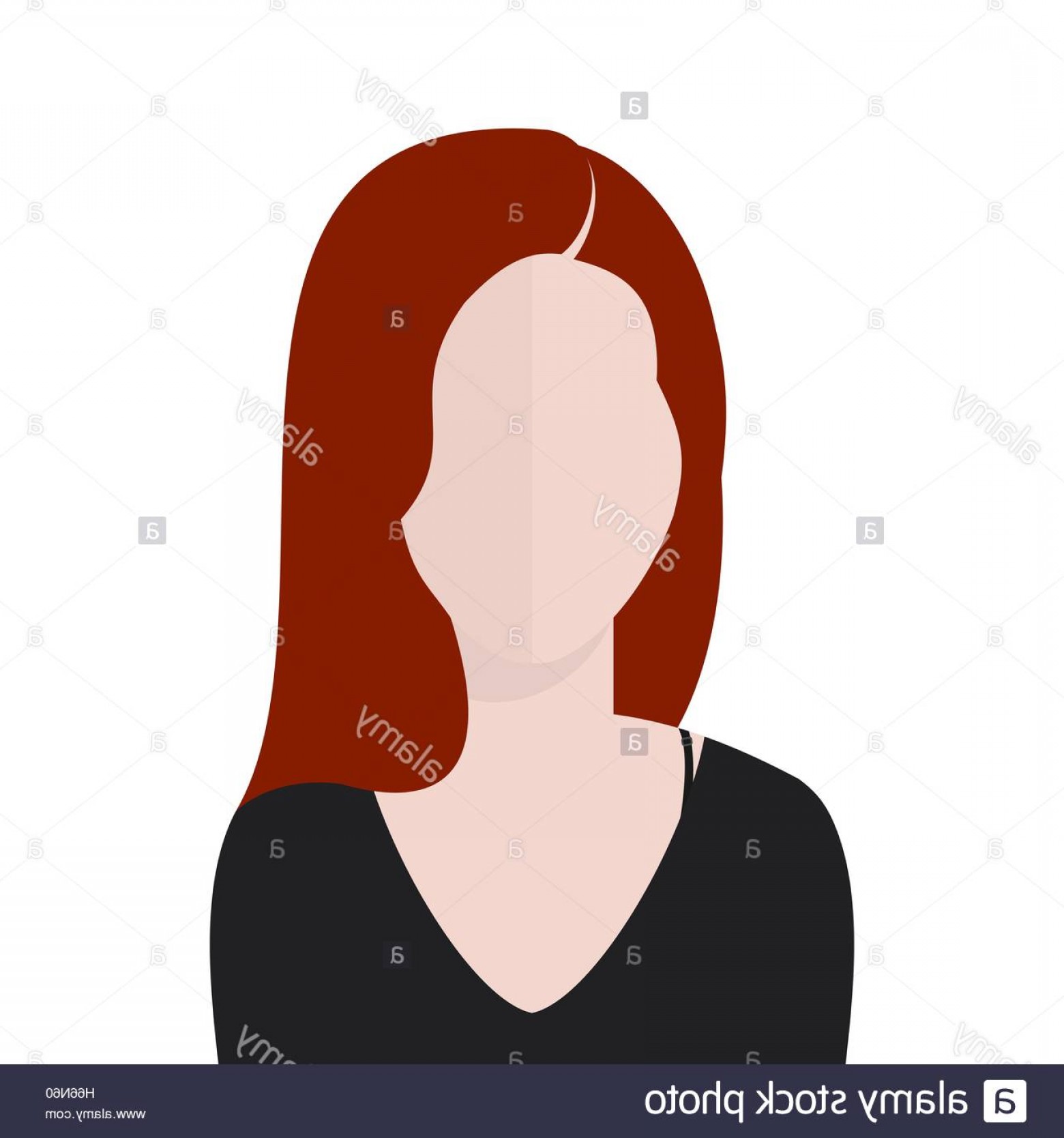 1560x1668 Stock Photo Vector Portrait Of A Redhead Woman With No Face